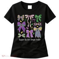 Laissez Les Bon Temps Rouler Mardi Gras Coquette Bow Women's T-Shirt thumb 0