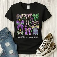 Laissez Les Bon Temps Rouler Mardi Gras Coquette Bow Women's T-Shirt thumb 3