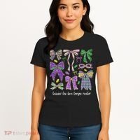 Laissez Les Bon Temps Rouler Mardi Gras Coquette Bow Women's T-Shirt thumb 4