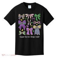 Laissez Les Bon Temps Rouler Mardi Gras Coquette Bow Kids T-Shirt thumb 0