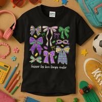 Laissez Les Bon Temps Rouler Mardi Gras Coquette Bow Kids T-Shirt thumb 3