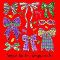 Laissez Les Bon Temps Rouler Mardi Gras Coquette Bow Santa Hat thumb 1