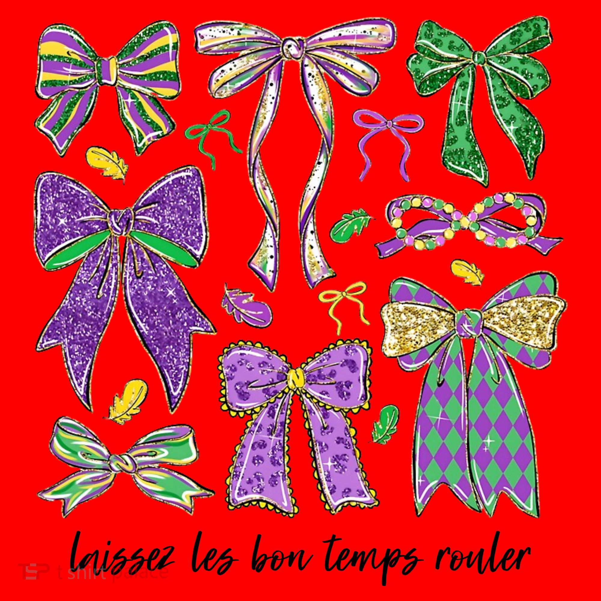 Laissez Les Bon Temps Rouler Mardi Gras Coquette Bow Santa Hat
