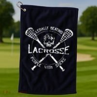 Lacrosse: Legally Beating People With Sticks Golf Towel thumb 1