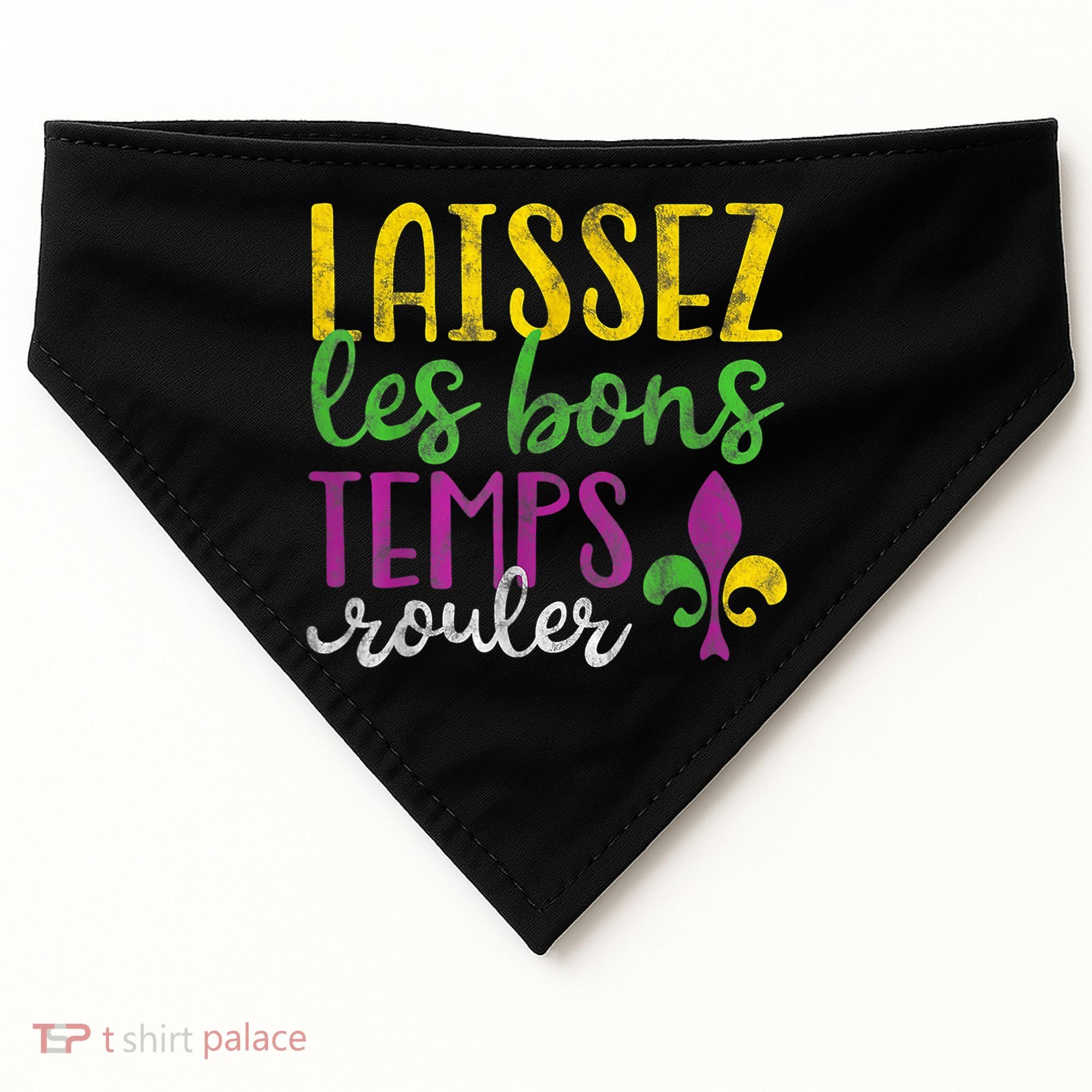 Laissez Les Bons Temps Rouler Mardi Gras New Orleans USA-Made Doggie Bandana