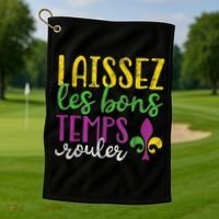 Laissez Les Bons Temps Rouler Mardi Gras New Orleans Golf Towel thumb 1