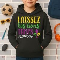 Laissez Les Bons Temps Rouler Mardi Gras New Orleans Kids Hoodie thumb 2