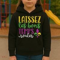 Laissez Les Bons Temps Rouler Mardi Gras New Orleans Kids Hoodie thumb 3