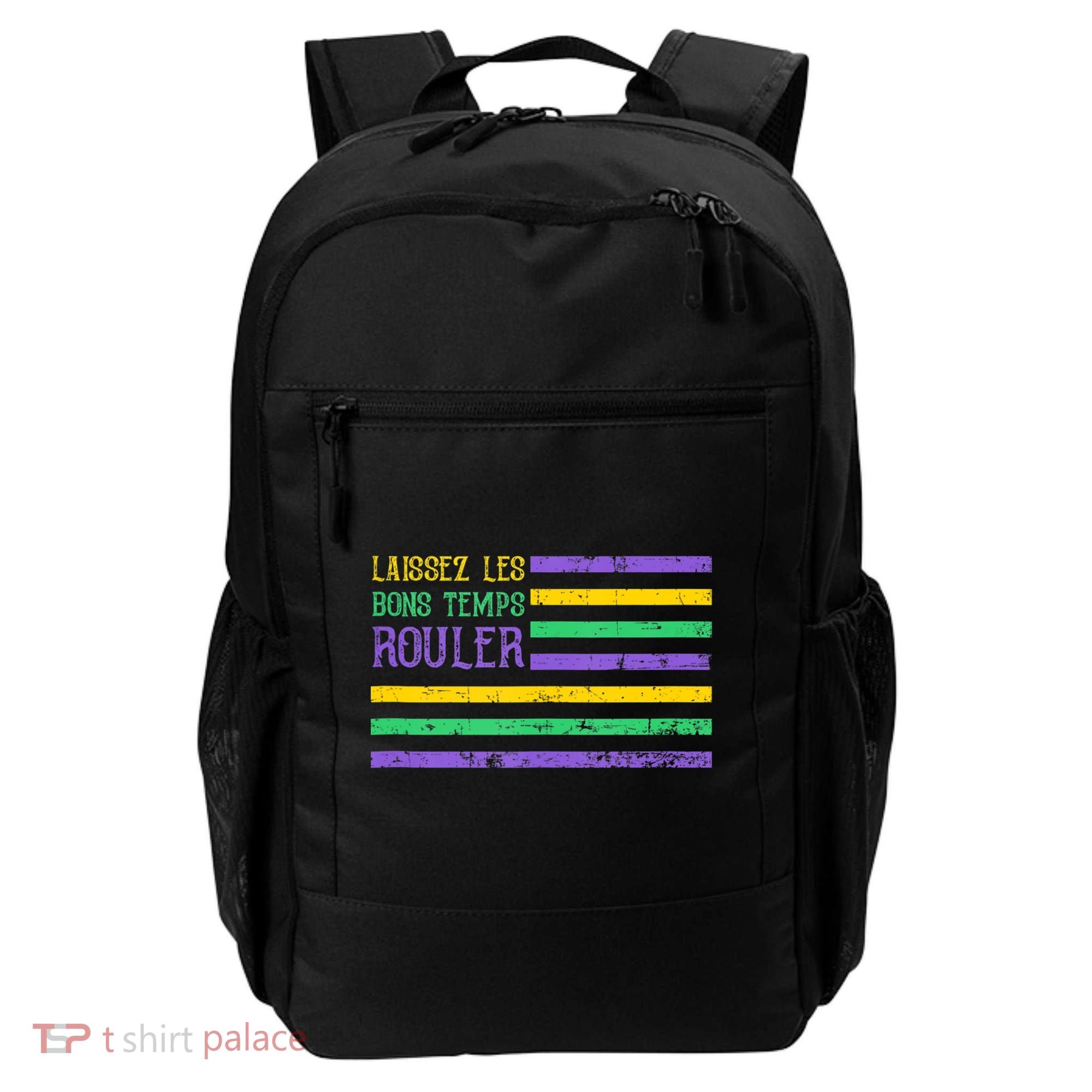 Laissez Les Bons Temps Rouler American Flag Mardi Gras Backpack