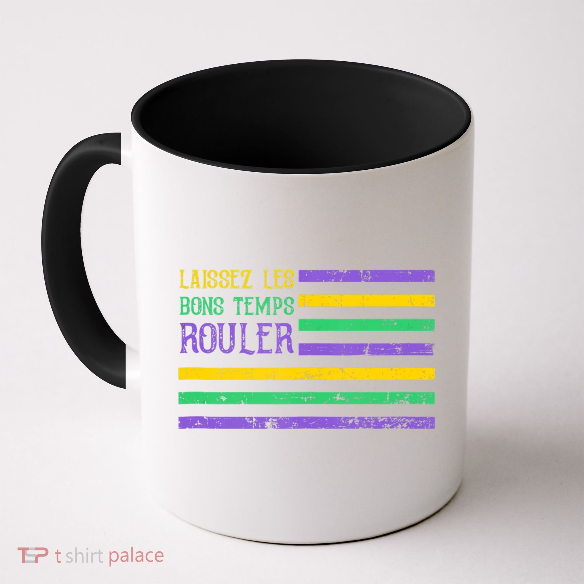Laissez Les Bons Temps Rouler American Flag Mardi Gras Coffee Mug