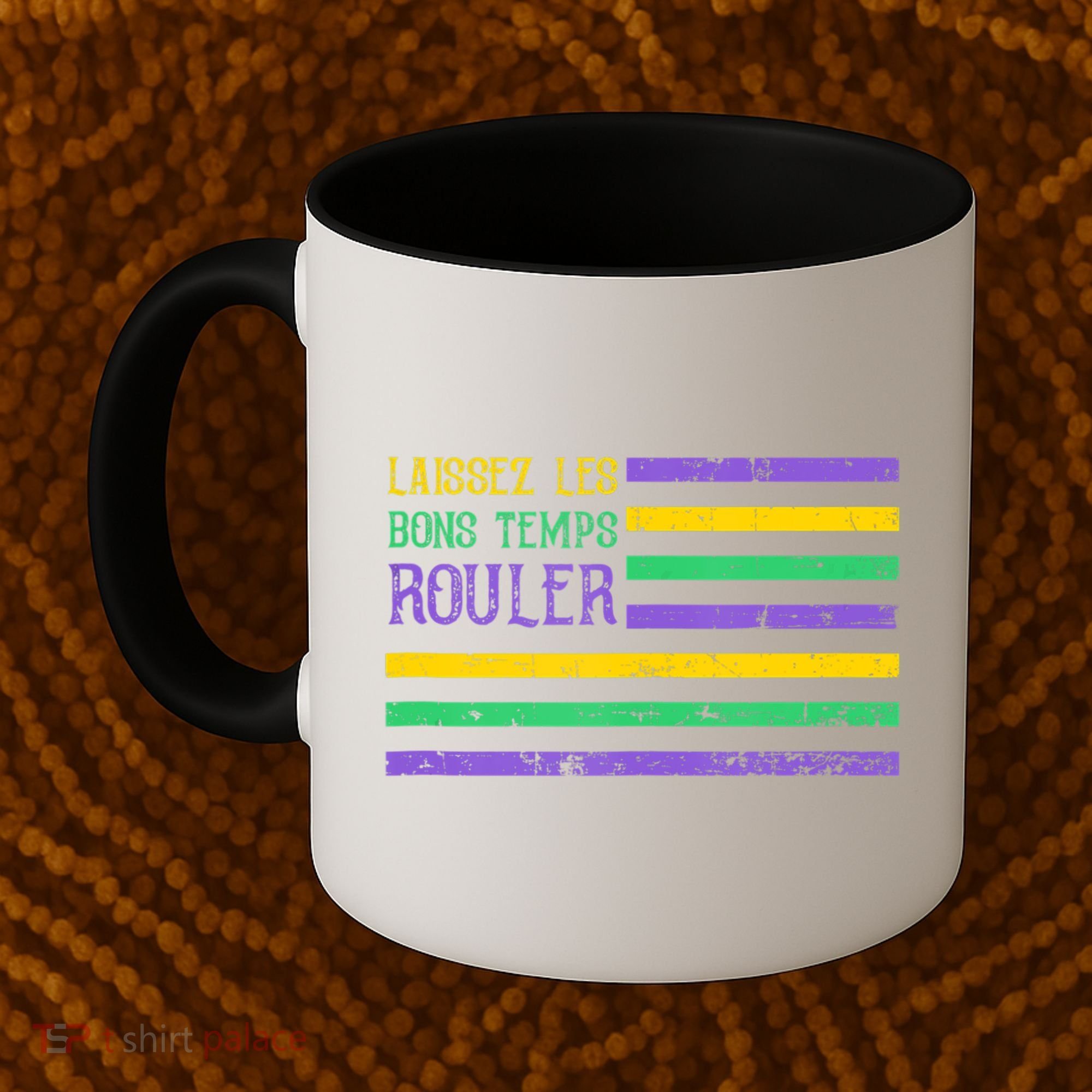 Laissez Les Bons Temps Rouler American Flag Mardi Gras Coffee Mug