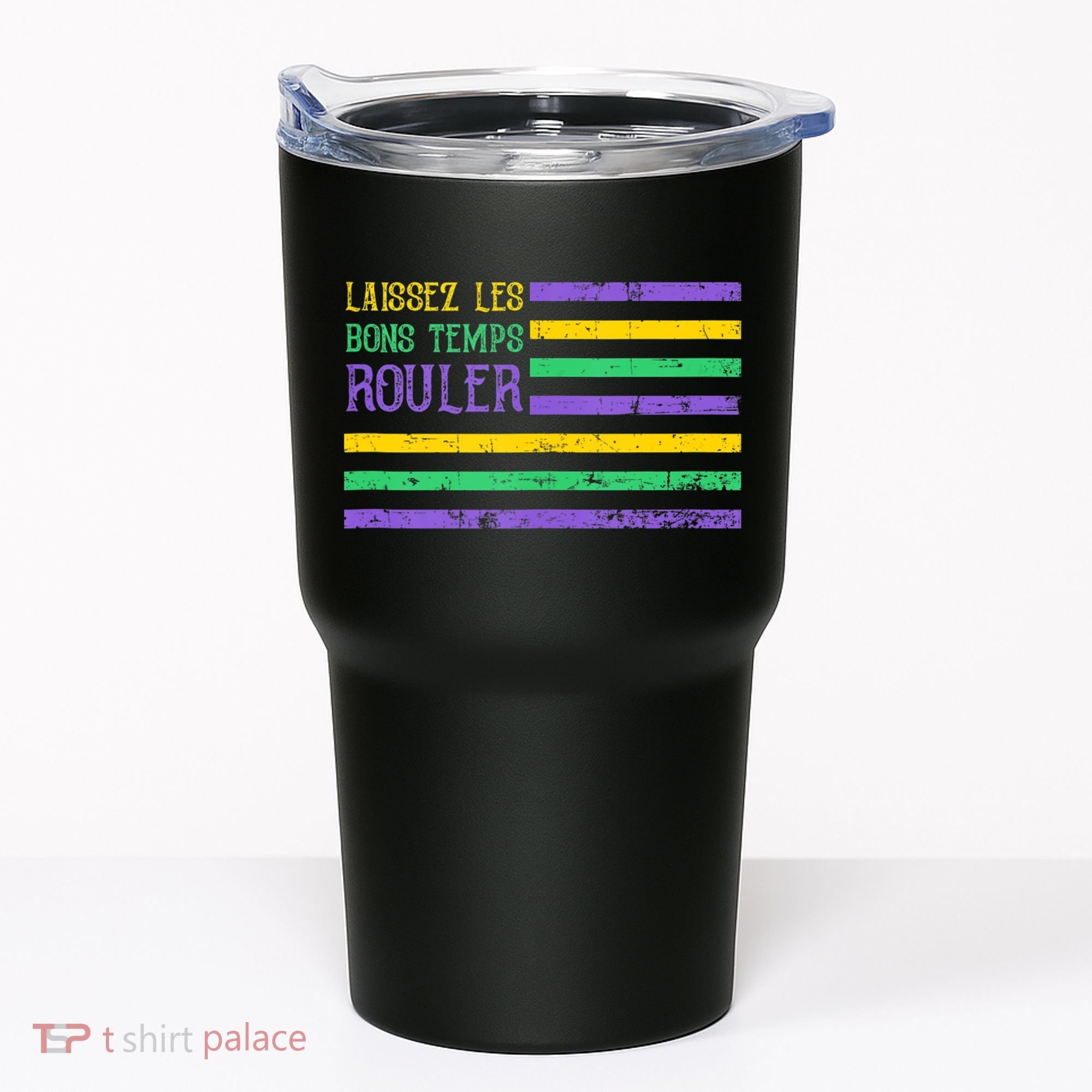 Laissez Les Bons Temps Rouler American Flag Mardi Gras Tumbler