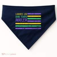 Laissez Les Bons Temps Rouler American Flag Mardi Gras USA-Made Doggie Bandana thumb 0
