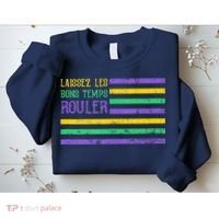 Laissez Les Bons Temps Rouler American Flag Mardi Gras Sweatshirt thumb 2