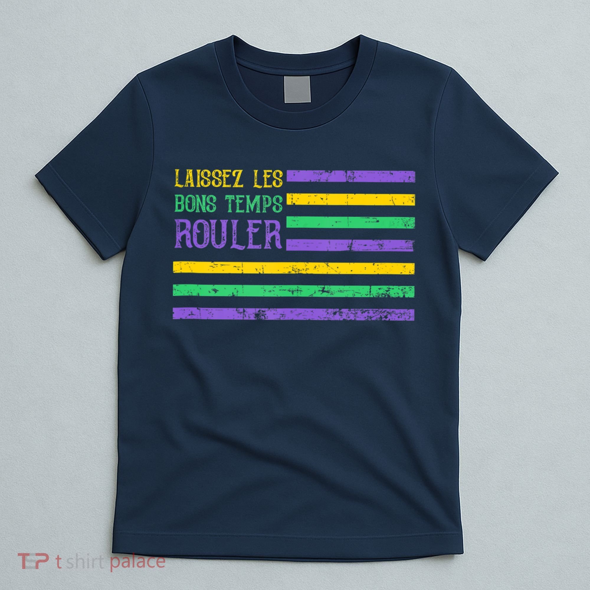 Laissez Les Bons Temps Rouler American Flag Mardi Gras T-Shirt