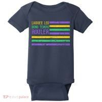Laissez Les Bons Temps Rouler American Flag Mardi Gras Baby Bodysuit thumb 0