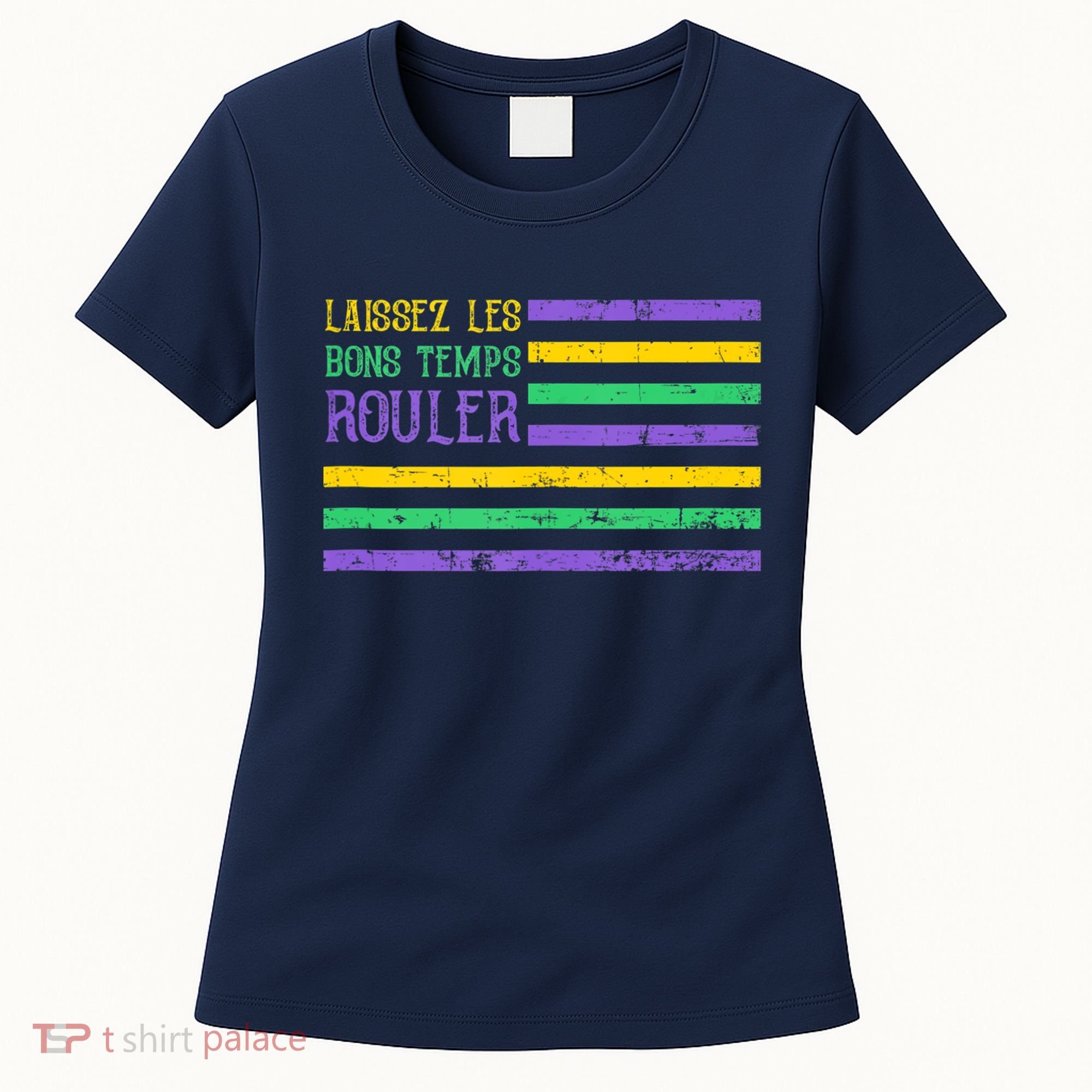 Laissez Les Bons Temps Rouler American Flag Mardi Gras Women's T-Shirt