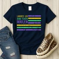 Laissez Les Bons Temps Rouler American Flag Mardi Gras Women's T-Shirt thumb 3