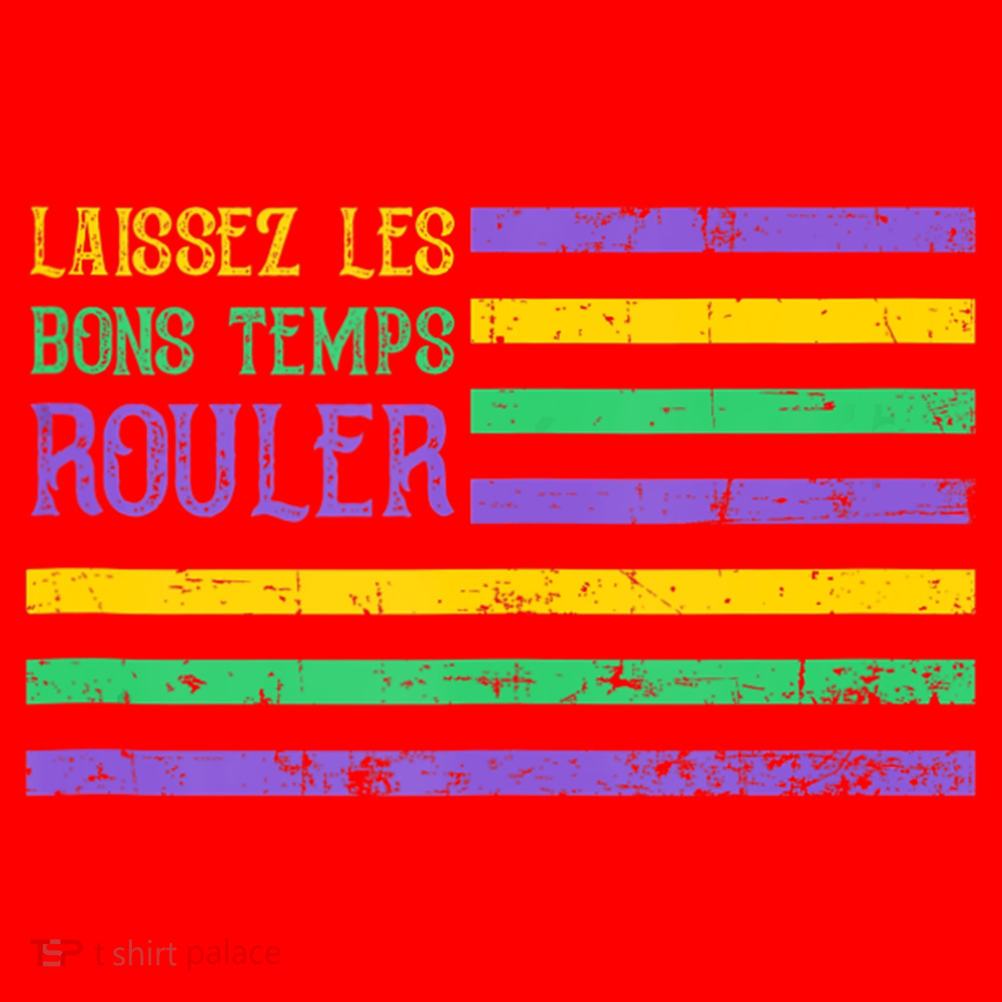 Laissez Les Bons Temps Rouler American Flag Mardi Gras Santa Hat
