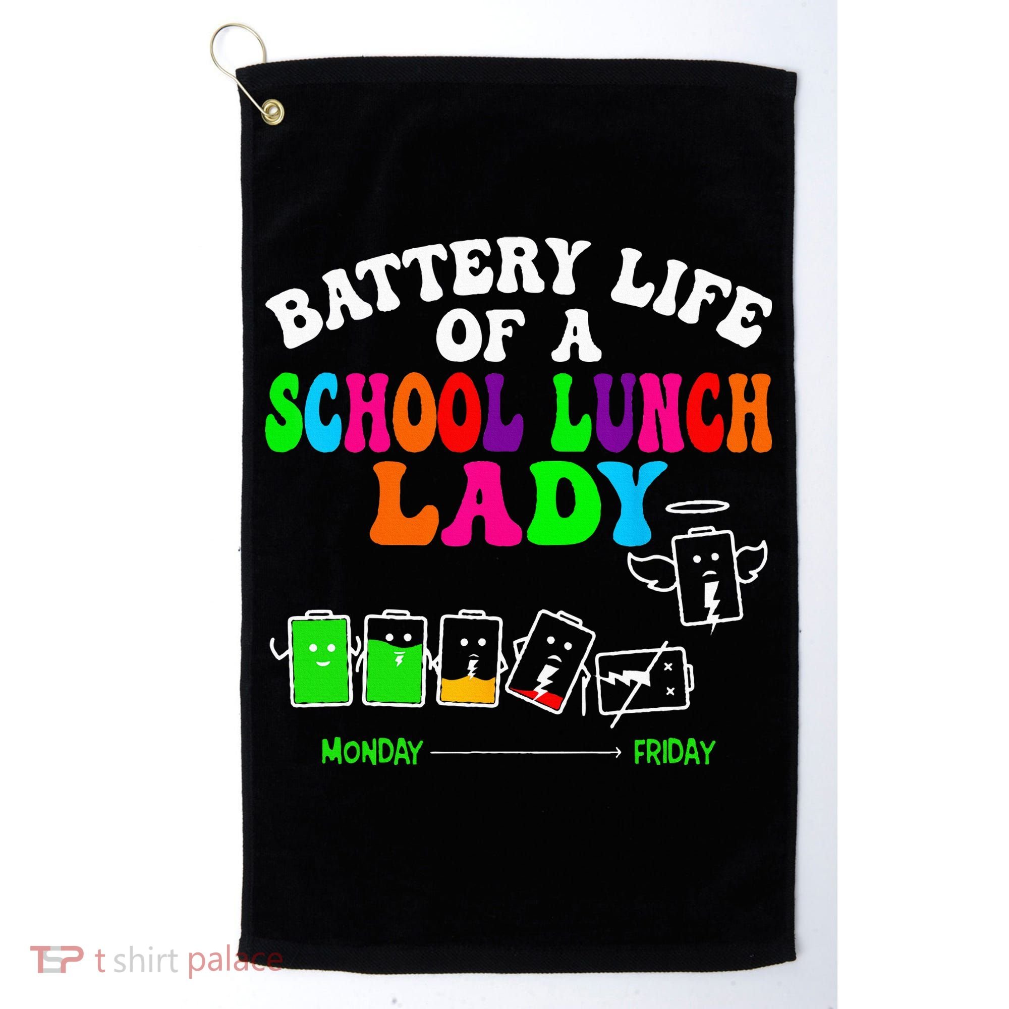 Lunch Lady Battery Cafeteria Food Preparation Assistant Golf Towel