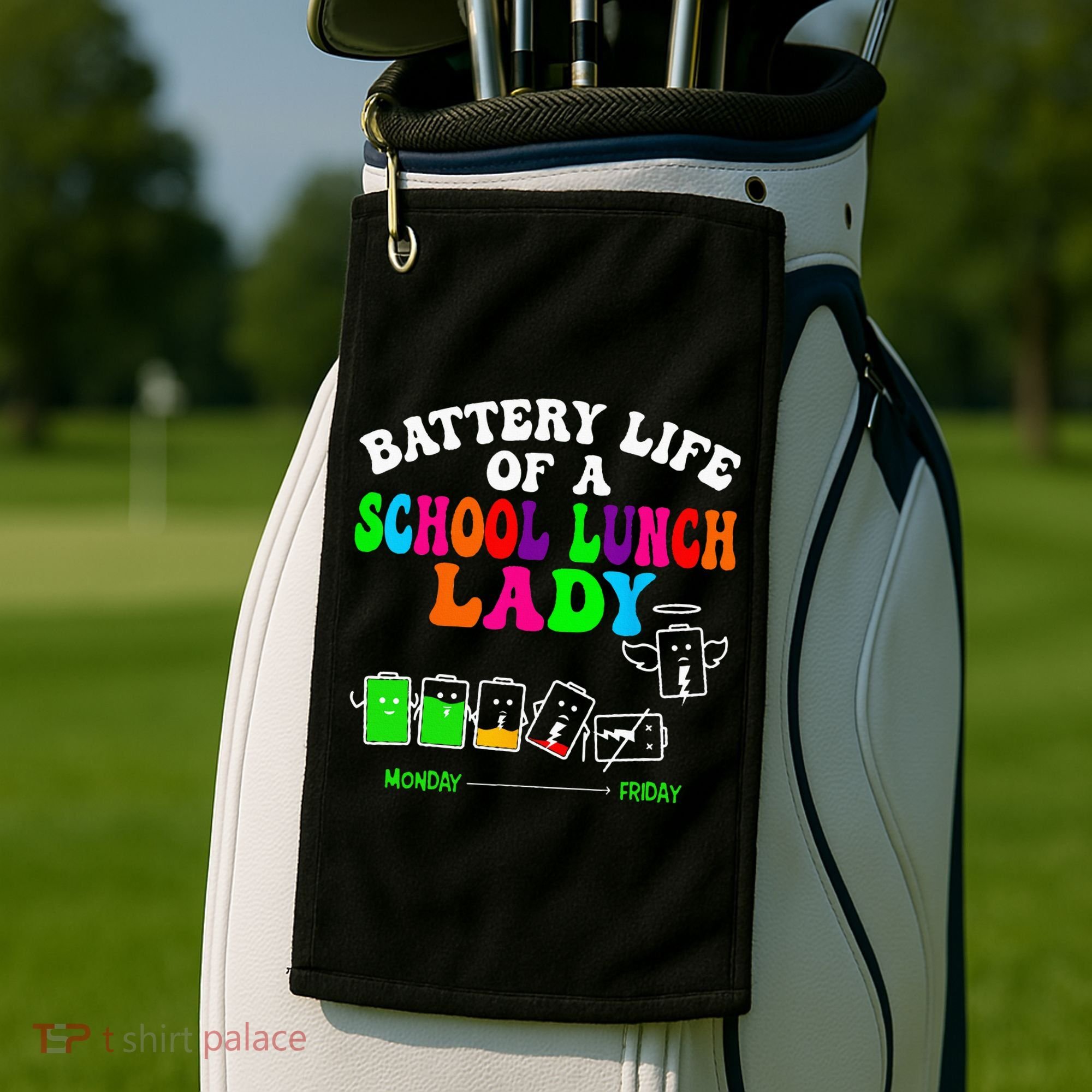 Lunch Lady Battery Cafeteria Food Preparation Assistant Golf Towel