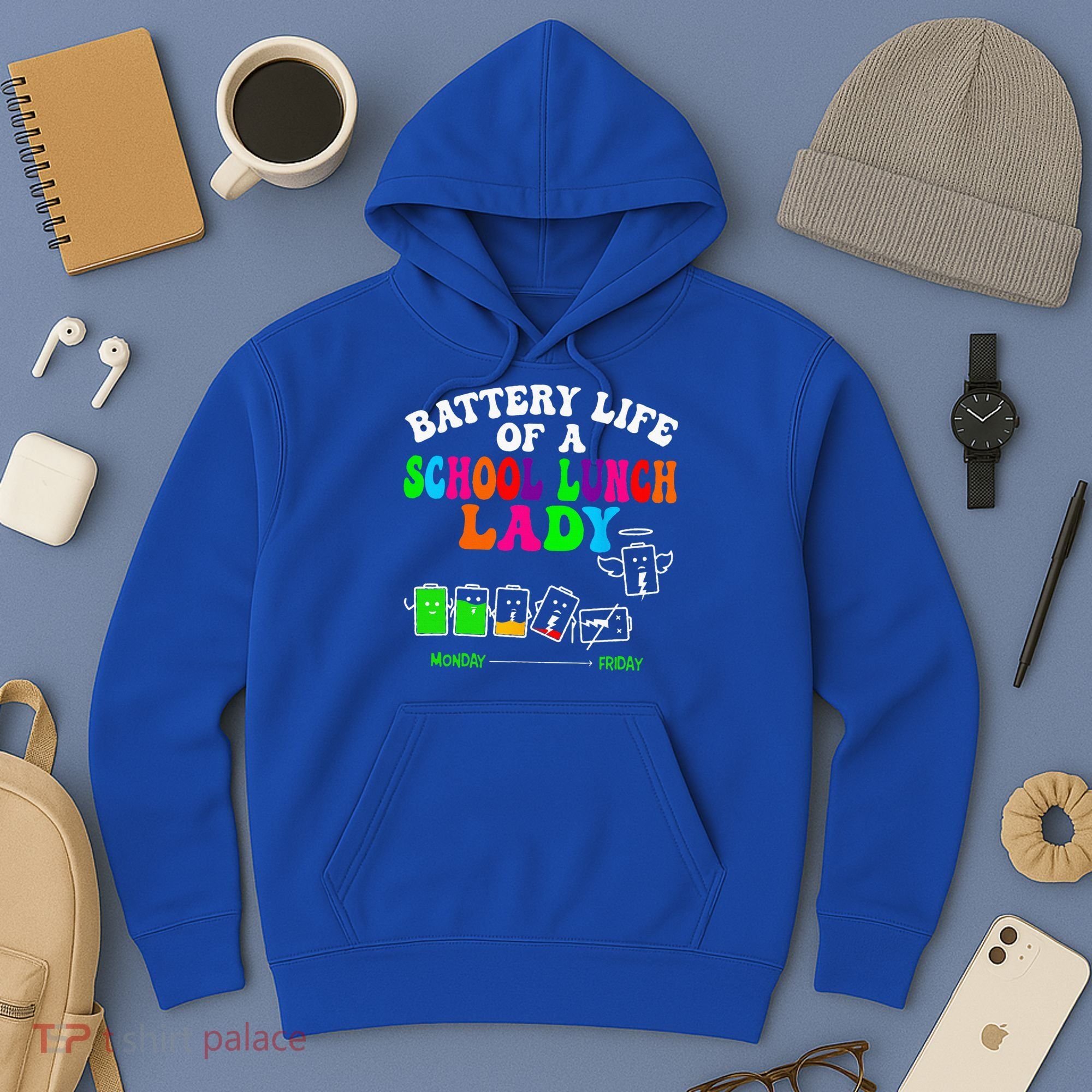 Lunch Lady Battery Cafeteria Food Preparation Assistant Hoodie