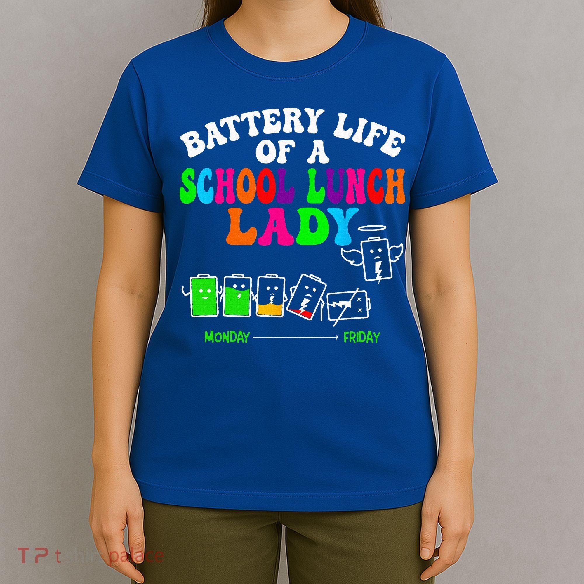 Lunch Lady Battery Cafeteria Food Preparation Assistant T-Shirt