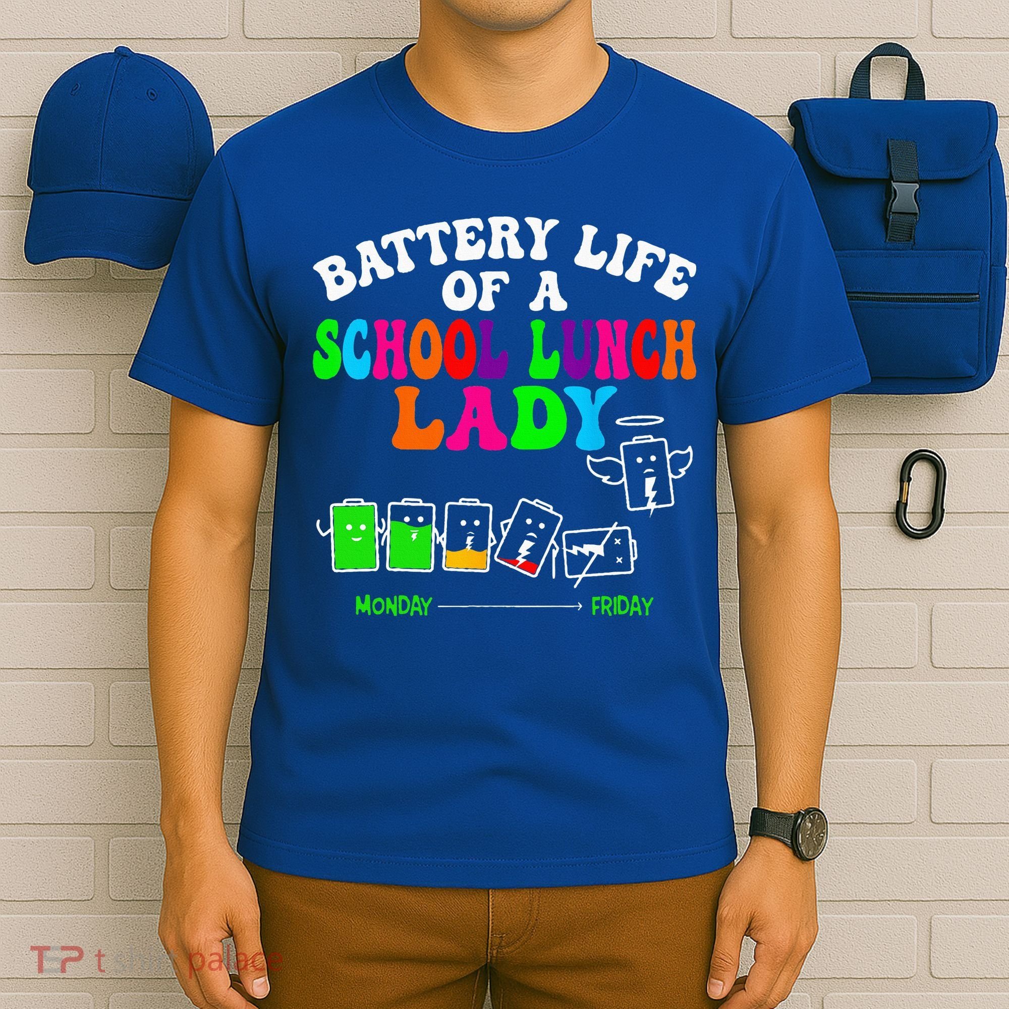 Lunch Lady Battery Cafeteria Food Preparation Assistant T-Shirt