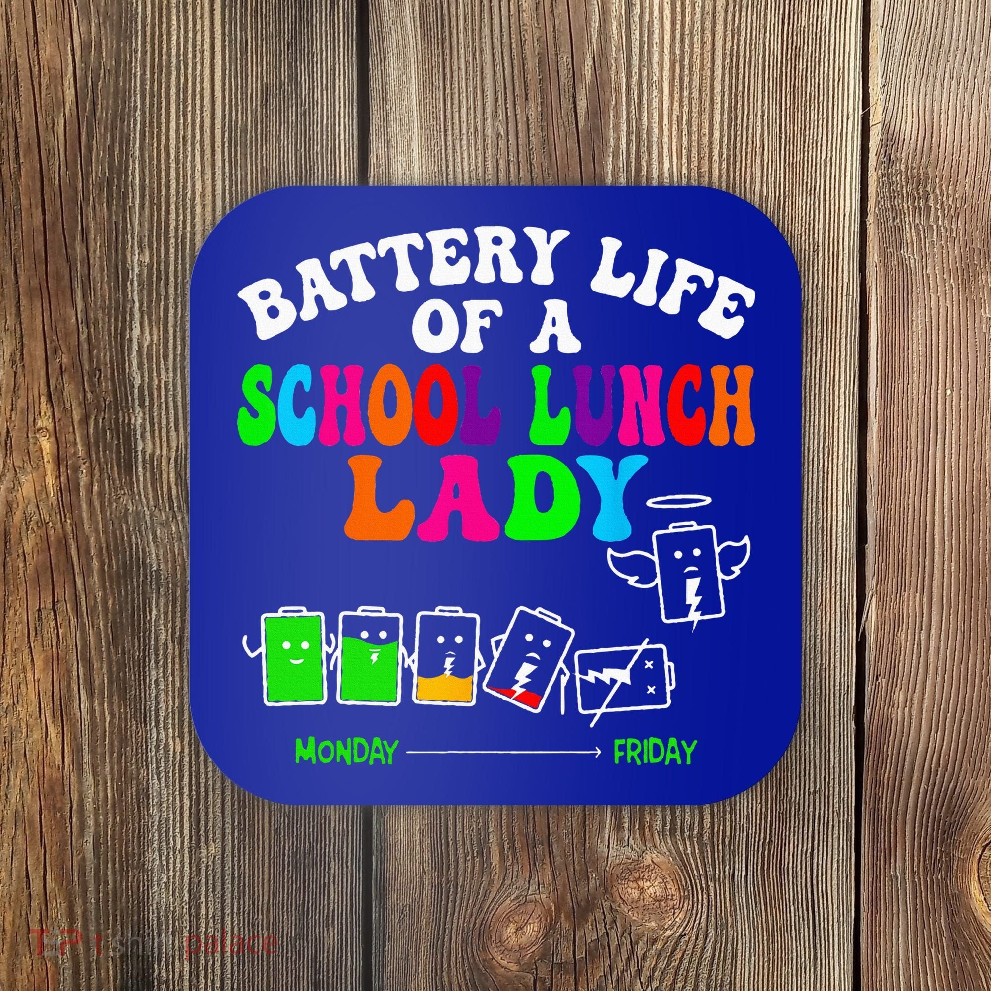 Lunch Lady Battery Cafeteria Food Preparation Assistant Coaster