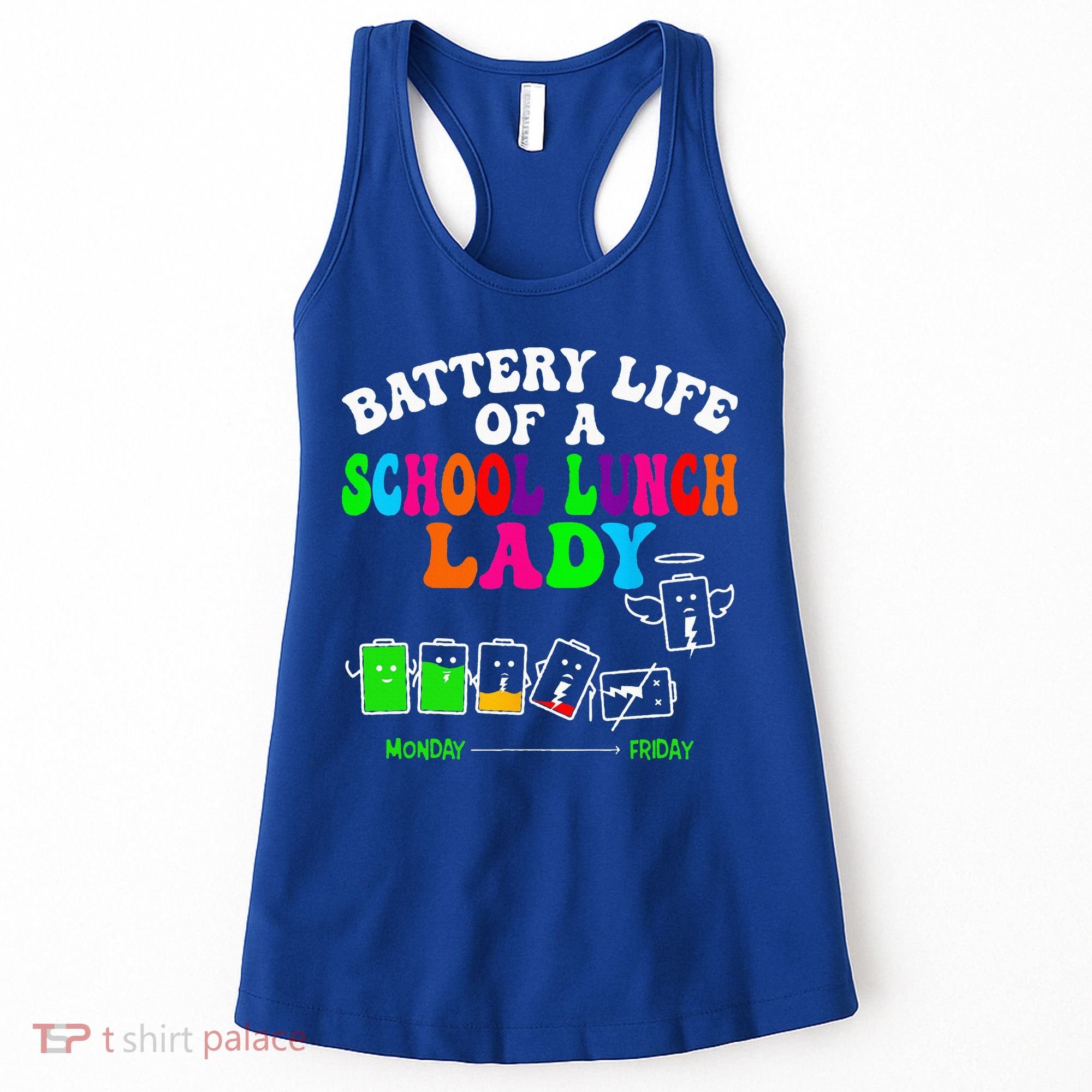 Lunch Lady Battery Cafeteria Food Preparation Assistant Women's Tank Top