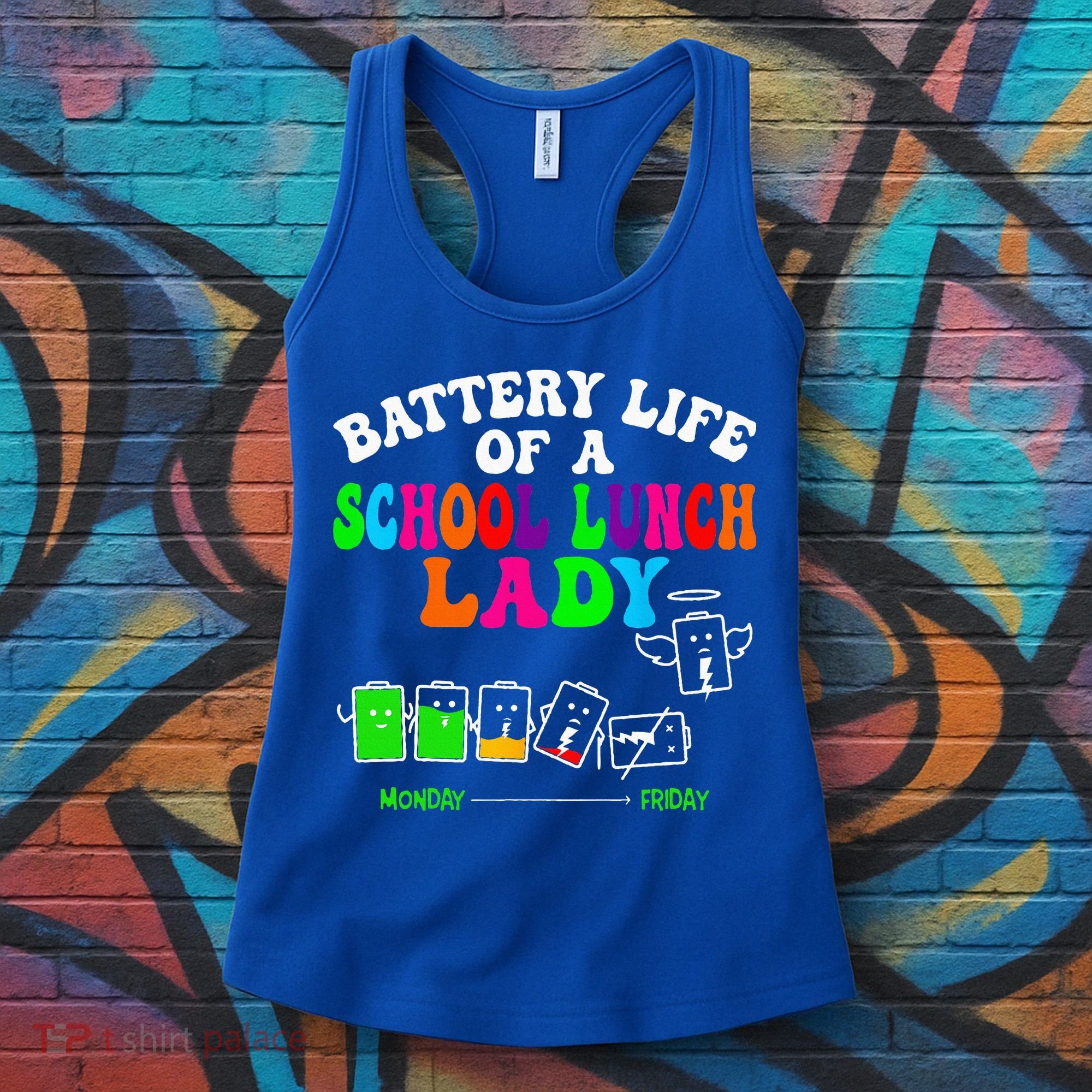 Lunch Lady Battery Cafeteria Food Preparation Assistant Women's Tank Top
