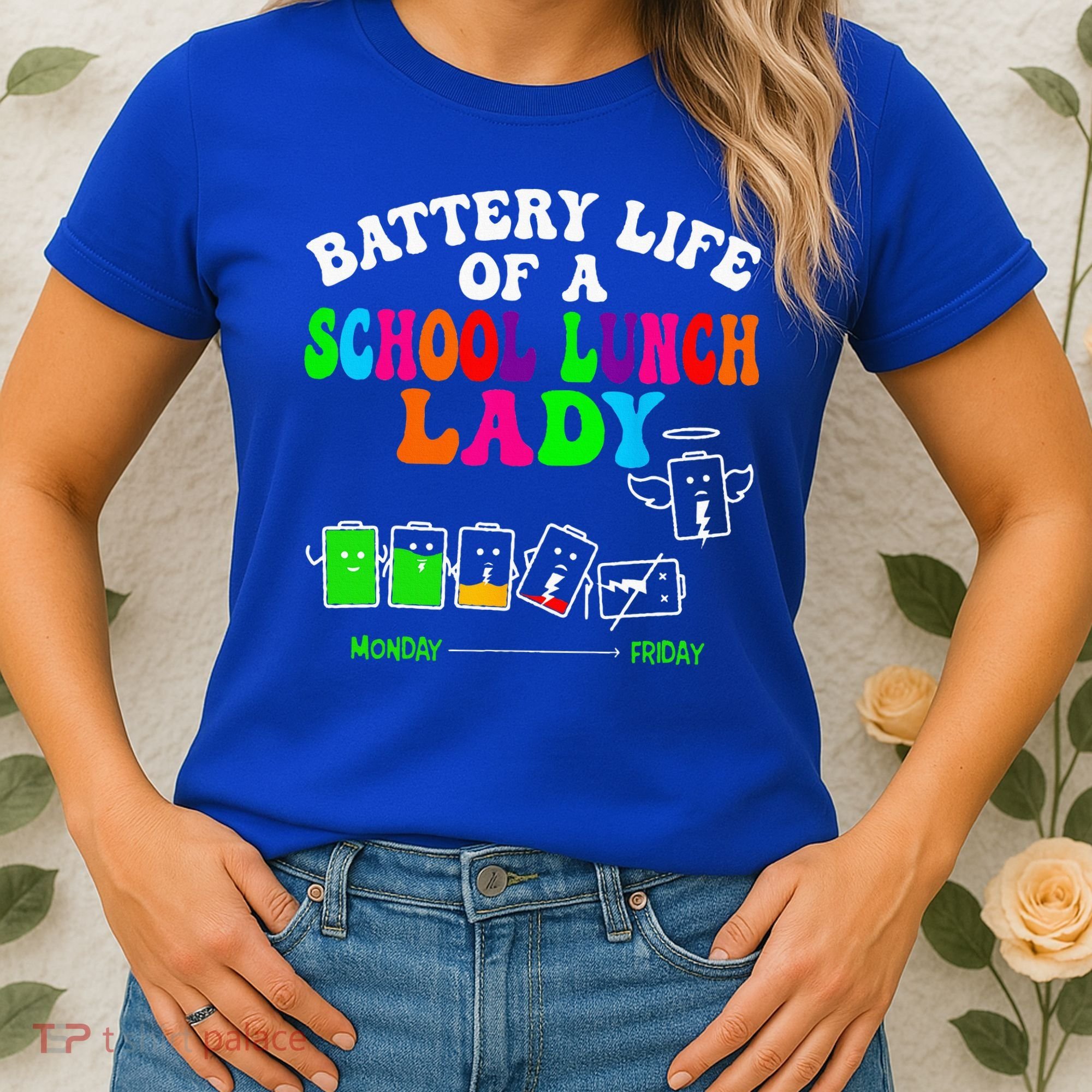 Lunch Lady Battery Cafeteria Food Preparation Assistant Women's T-Shirt