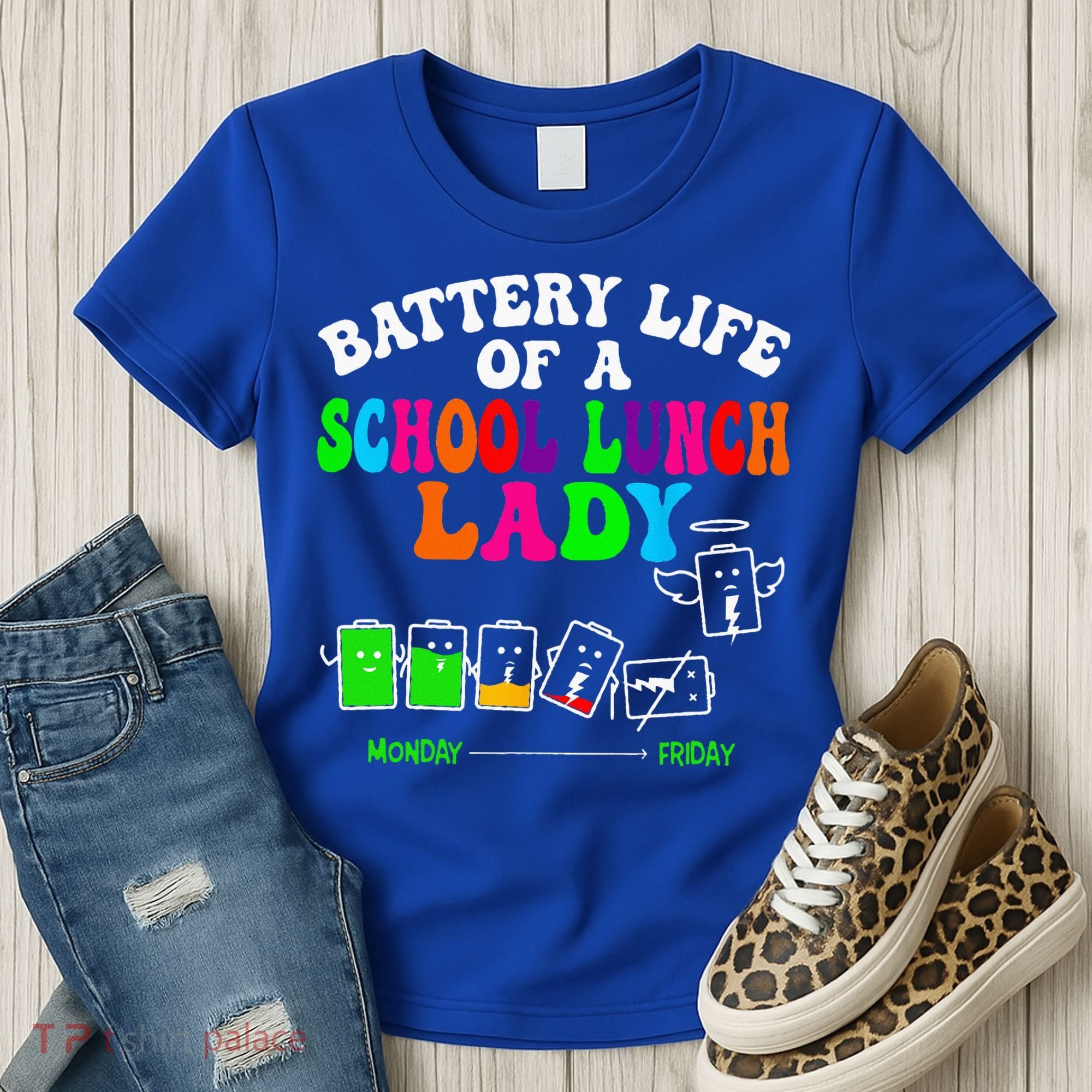 Lunch Lady Battery Cafeteria Food Preparation Assistant Women's T-Shirt
