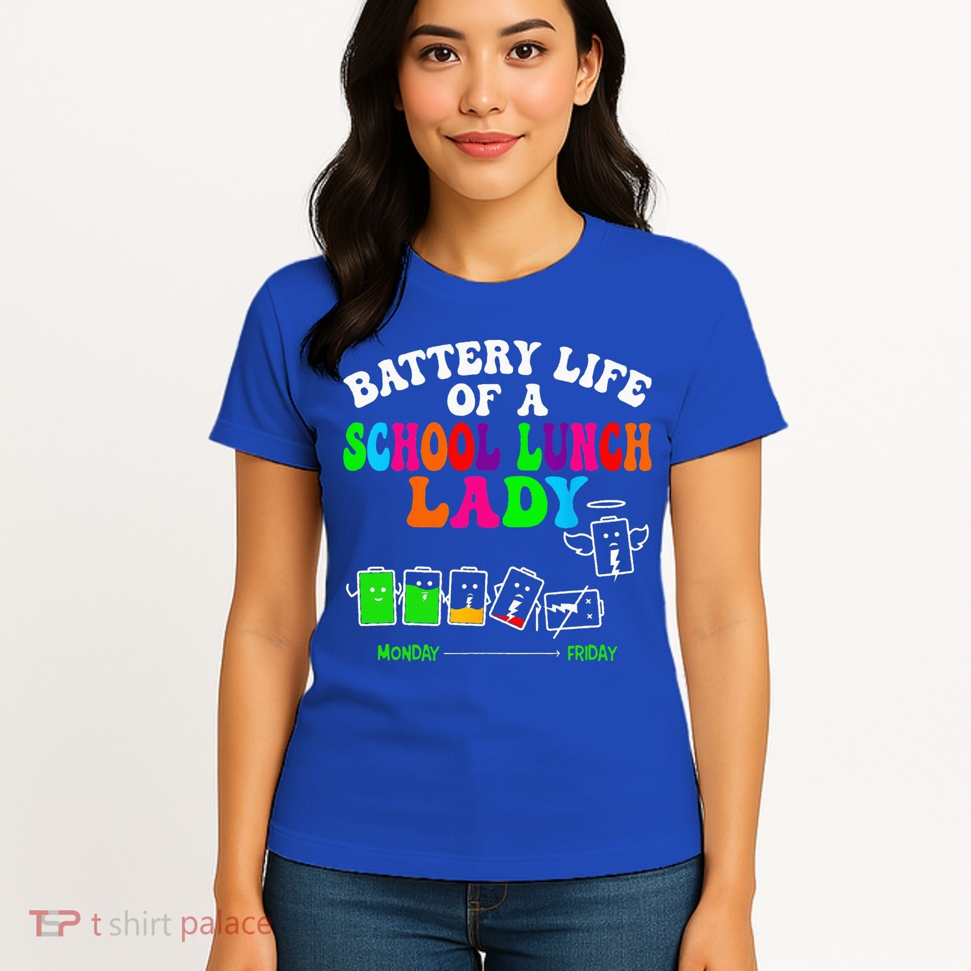 Lunch Lady Battery Cafeteria Food Preparation Assistant Women's T-Shirt