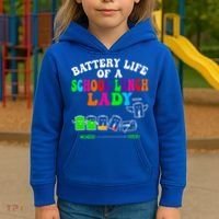 Lunch Lady Battery Cafeteria Food Preparation Assistant Kids Hoodie thumb 3