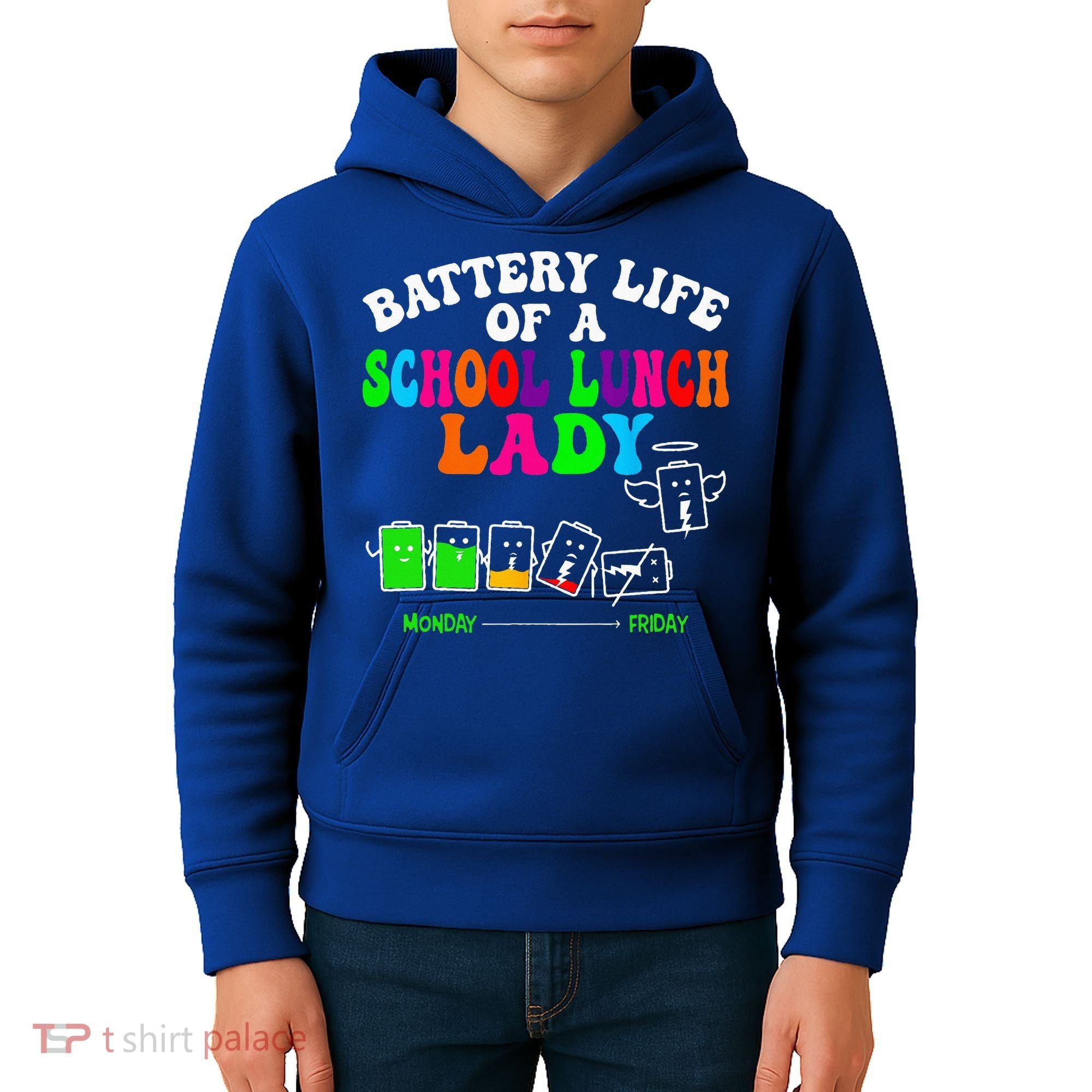 Lunch Lady Battery Cafeteria Food Preparation Assistant Kids Hoodie