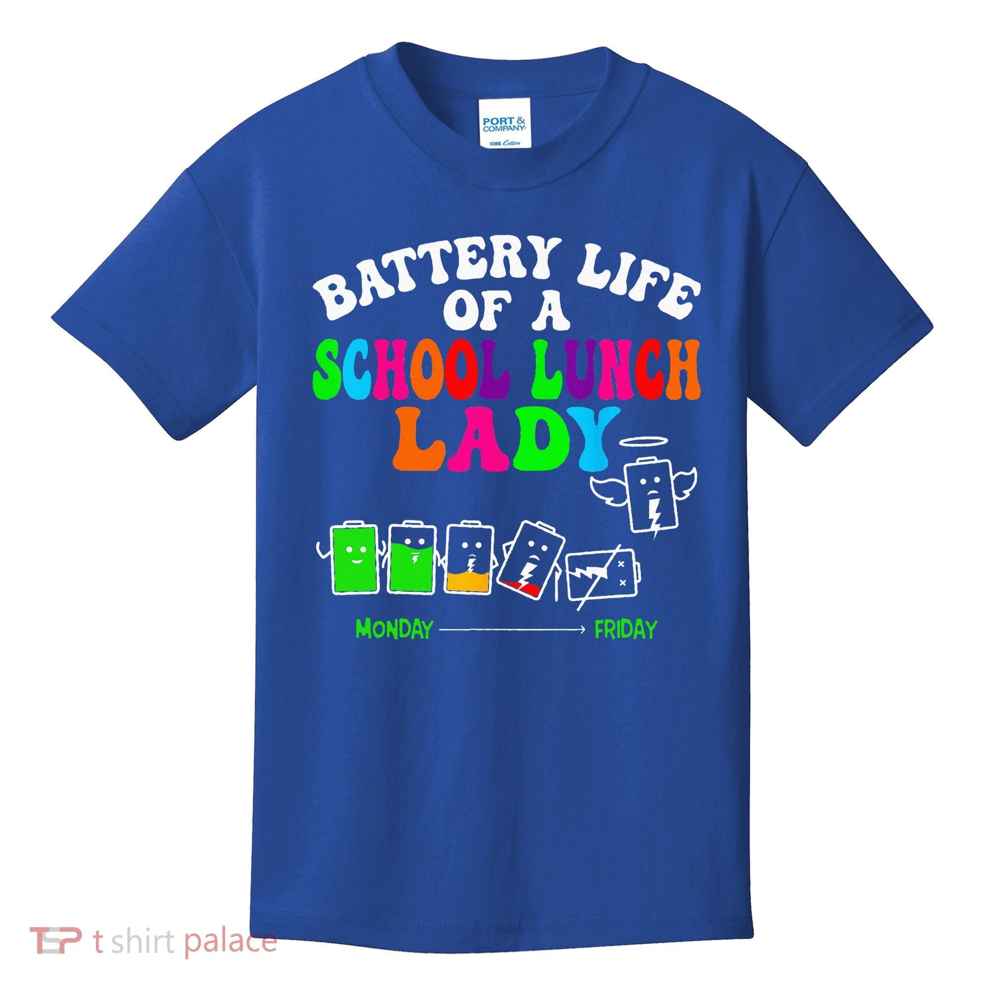 Lunch Lady Battery Cafeteria Food Preparation Assistant Kids T-Shirt