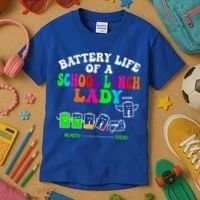 Lunch Lady Battery Cafeteria Food Preparation Assistant Kids T-Shirt thumb 3