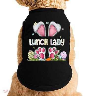 Lunch Lady Bunny Cute Easter Lunch Lady Easter Cafeteria Worker Lunch Doggie Tank