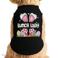 Lunch Lady Bunny Cute Easter Lunch Lady Easter Cafeteria Worker Lunch Doggie Tank thumb 0