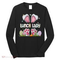 Lunch Lady Bunny Cute Easter Lunch Lady Easter Cafeteria Worker Lunch Long Sleeve Shirt thumb 0