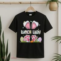 Lunch Lady Bunny Cute Easter Lunch Lady Easter Cafeteria Worker Lunch T-Shirt thumb 2