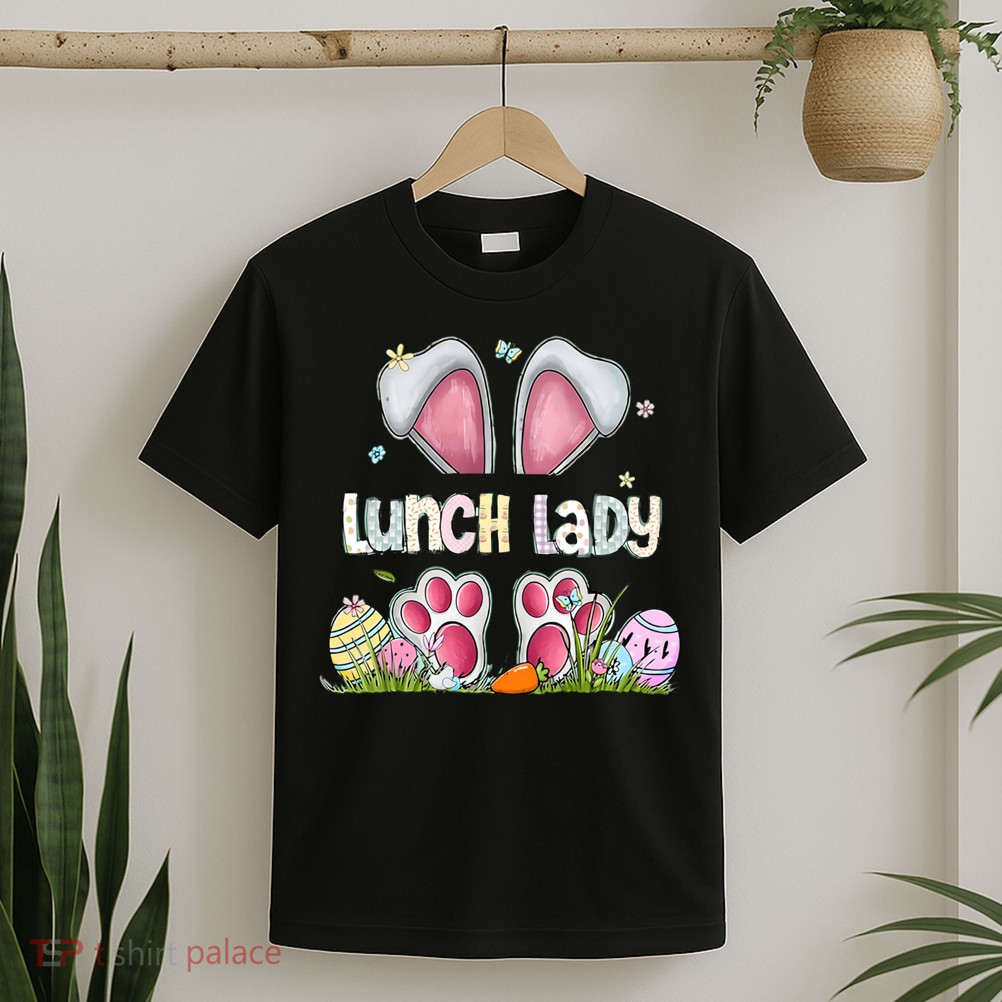 Lunch Lady Bunny Cute Easter Lunch Lady Easter Cafeteria Worker Lunch T-Shirt