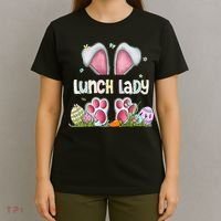 Lunch Lady Bunny Cute Easter Lunch Lady Easter Cafeteria Worker Lunch T-Shirt thumb 4