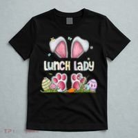 Lunch Lady Bunny Cute Easter Lunch Lady Easter Cafeteria Worker Lunch T-Shirt thumb 5