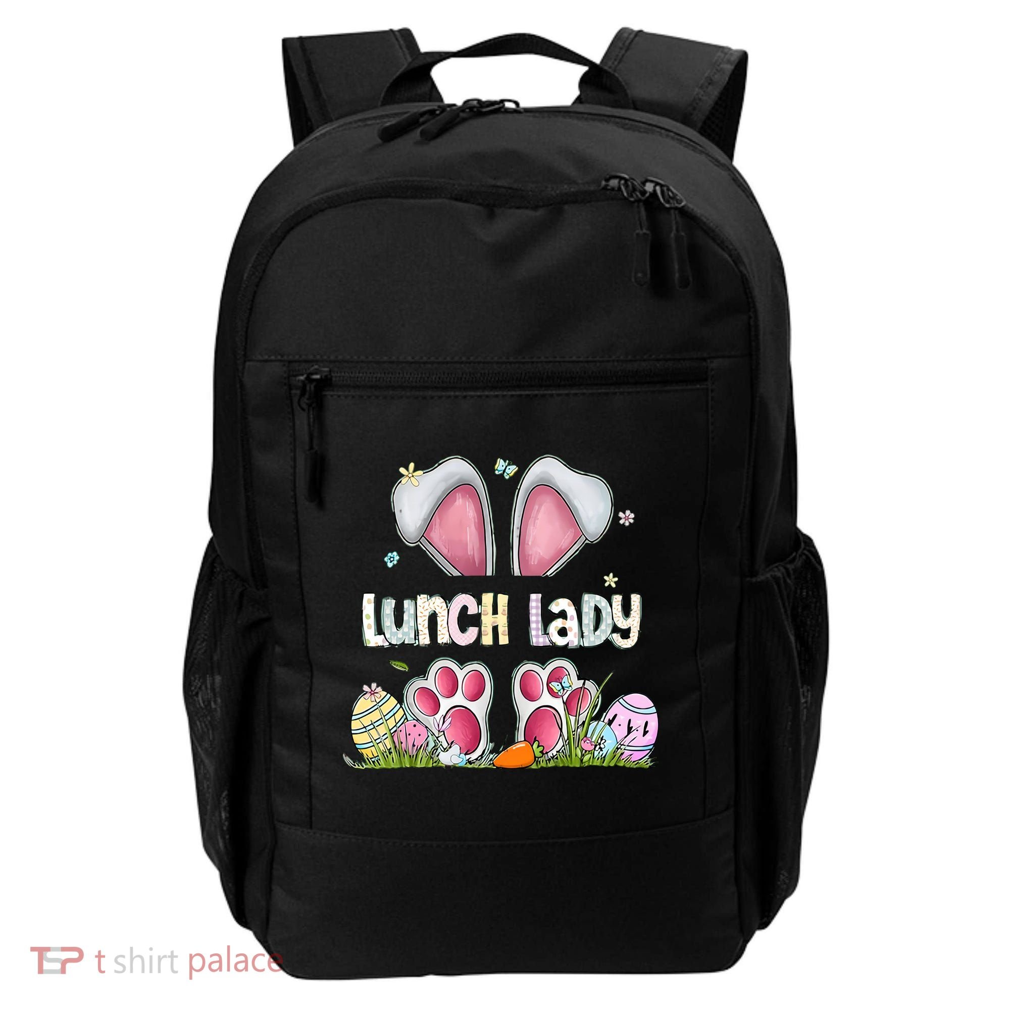 Lunch Lady Bunny Cute Easter Lunch Lady Easter Cafeteria Worker Lunch Backpack