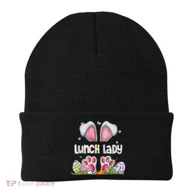Lunch Lady Bunny Cute Easter Lunch Lady Easter Cafeteria Worker Lunch Beanie