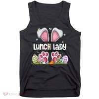 Lunch Lady Bunny Cute Easter Lunch Lady Easter Cafeteria Worker Lunch Tank Top thumb 0