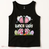 Lunch Lady Bunny Cute Easter Lunch Lady Easter Cafeteria Worker Lunch Tank Top thumb 2