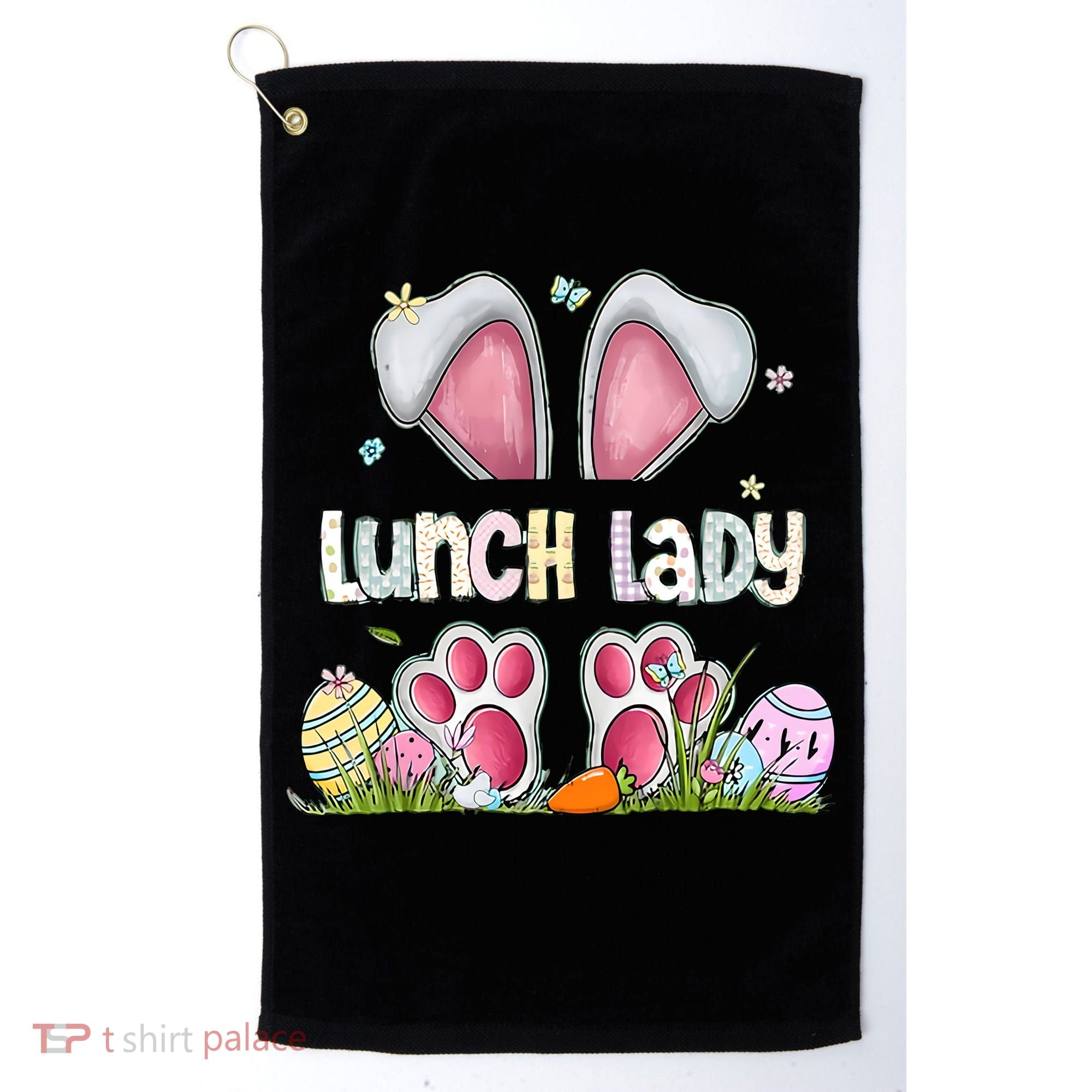 Lunch Lady Bunny Cute Easter Lunch Lady Easter Cafeteria Worker Lunch Golf Towel
